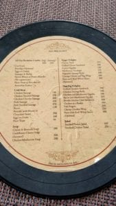 menu at margarets deck