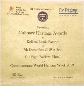 Calcutta culinary heritage awards